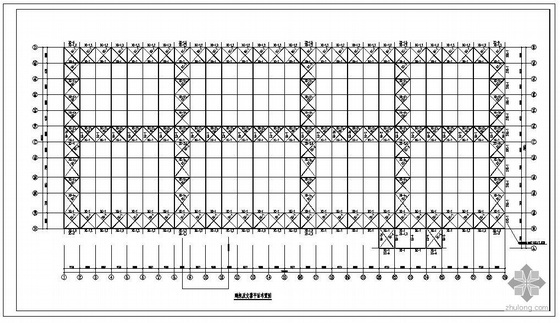 90米多跨钢结构厂房资料下载-某2×33米跨钢结构厂房图