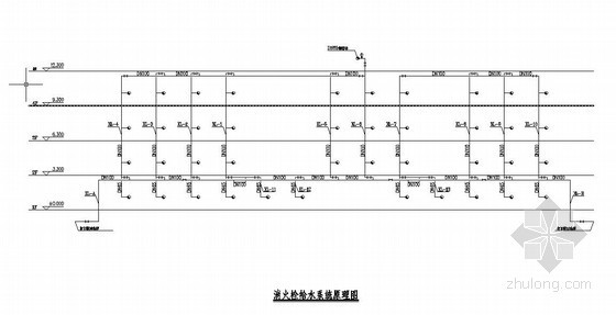 广州市某电子工业企业工厂给排水施工全套图纸-消火栓给水系统原理图 