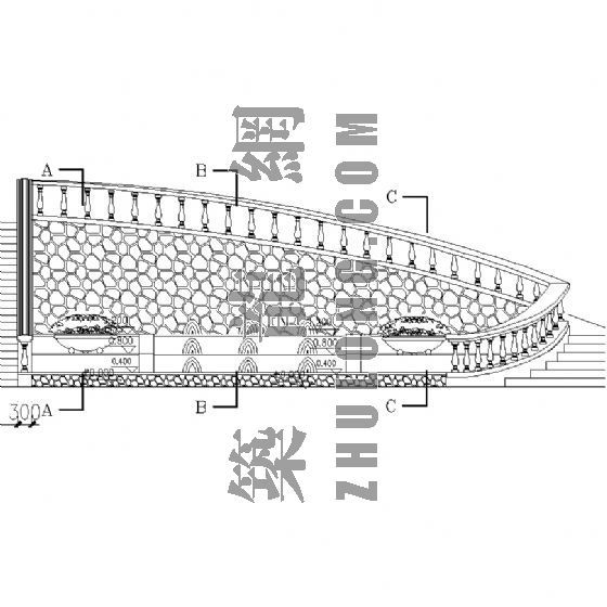 花池通用详图施工图资料下载-跌水阶梯花池施工图