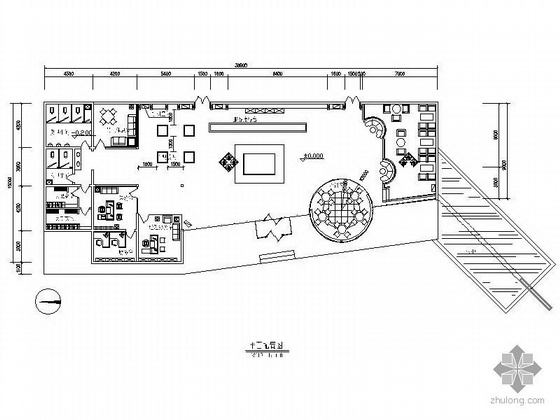 售楼部办公室CAD平面图资料下载-某售楼部施工图