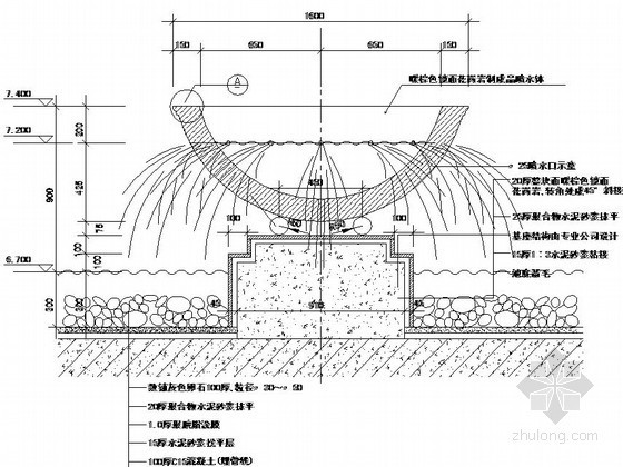 景观水钵cad资料下载-喷水水钵施工大样