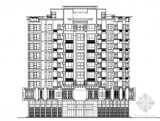 九层一梯四户住宅资料下载-某小区九层V型平面住宅建筑方案