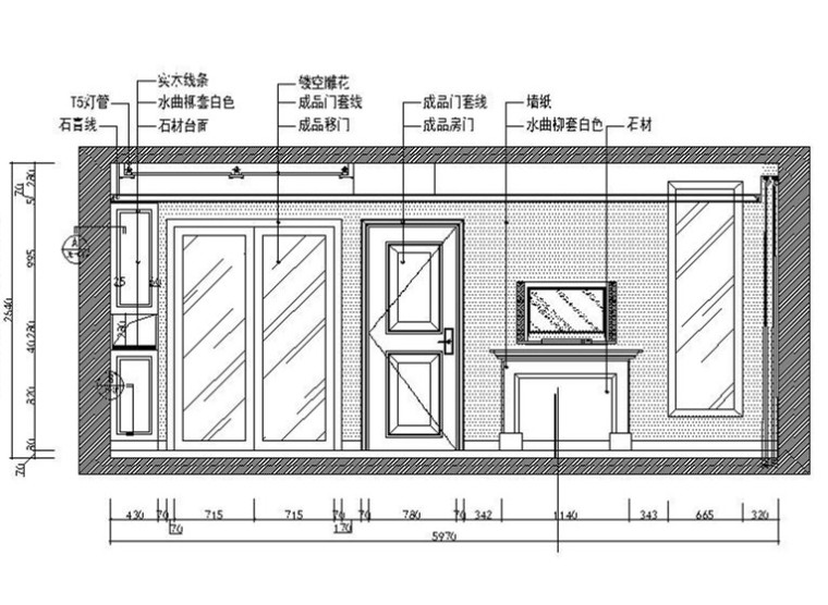 [杭州]温馨浪漫现代混搭住宅室内设计施工图（含效果图）-[杭州]温馨浪漫现代混搭住宅室内设计立面图