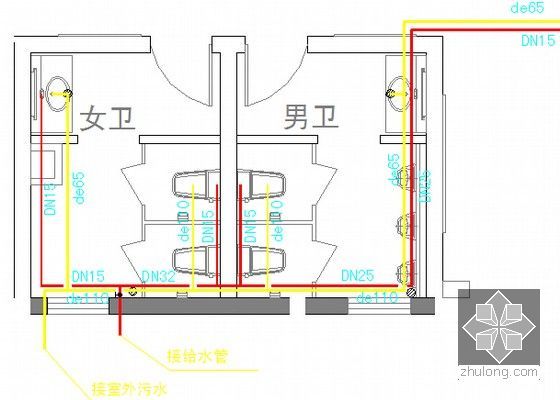 [北京]售楼中心室内精装修及水电安装工程清单报价书（附全套图纸及效果图）-卫生间大样图