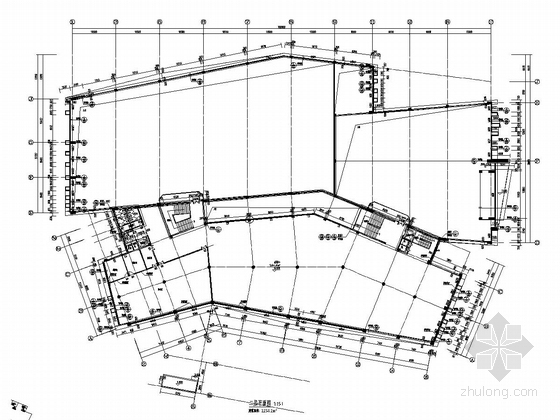 [湖北]造型独特艺术博物馆建筑及结构施工图（含钢结构计算书 计算模型）-二层平面图