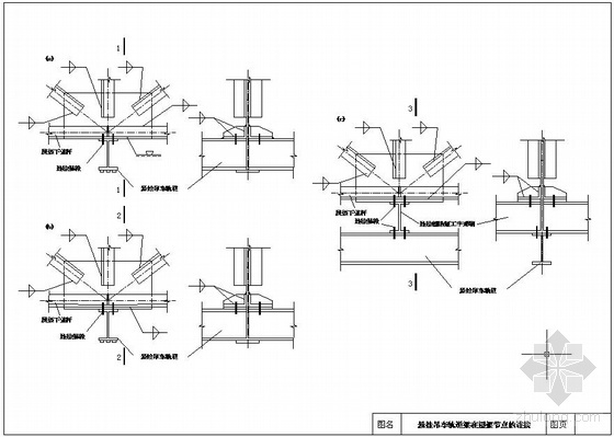 吊车轨道CAD图集资料下载-某悬挂吊车轨道梁在屋架节点的连接构造详图