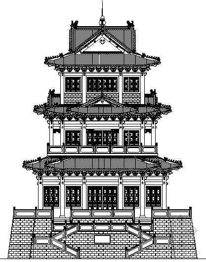 楼阁立面资料下载-古建阁楼详图