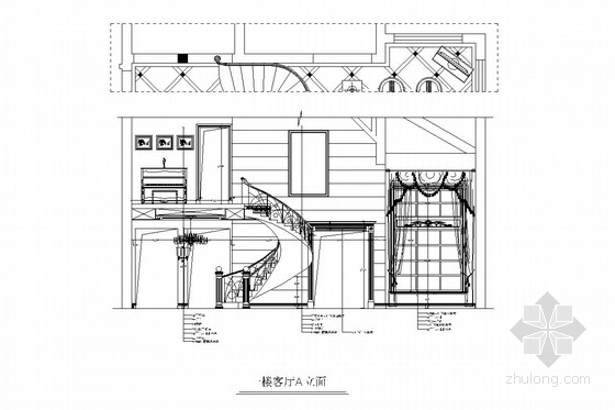 欧式别墅室内设计施工图（含效果图） 立面图 