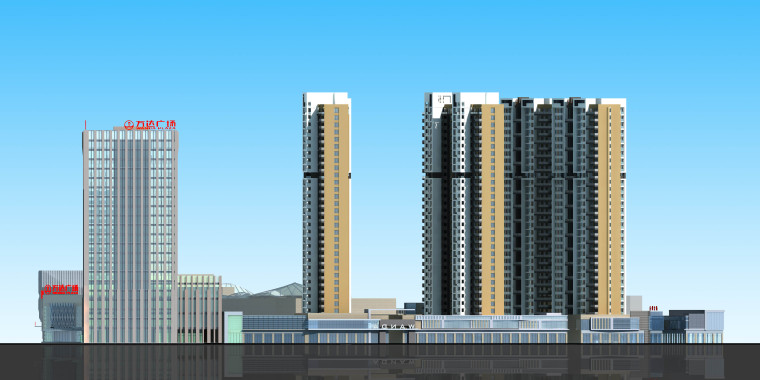 [江苏]现代塔式办公酒店住宅商业综合体文本（PPT+JPG）-立面图 (2)