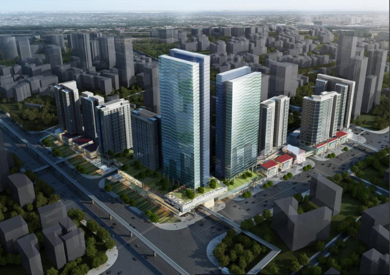 广东绿色建筑设计资料下载-[广东]高层横向线条立面城市综合体建筑设计方案文本