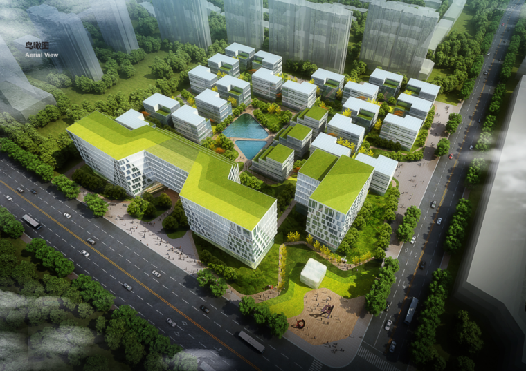 二层的企业独栋办公楼资料下载-[上海]绿地现代风格独栋企业办公楼建筑设计方案文本