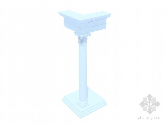 盘龙柱3d模型下载资料下载-漂亮欧式柱3D模型下载