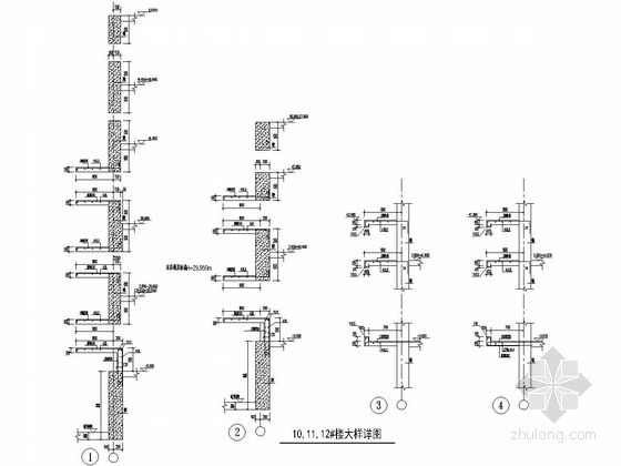 [四川]三栋18层剪力墙结构A户型住宅楼结构施工图（仅地上结构）-10,11,12#楼大样详图