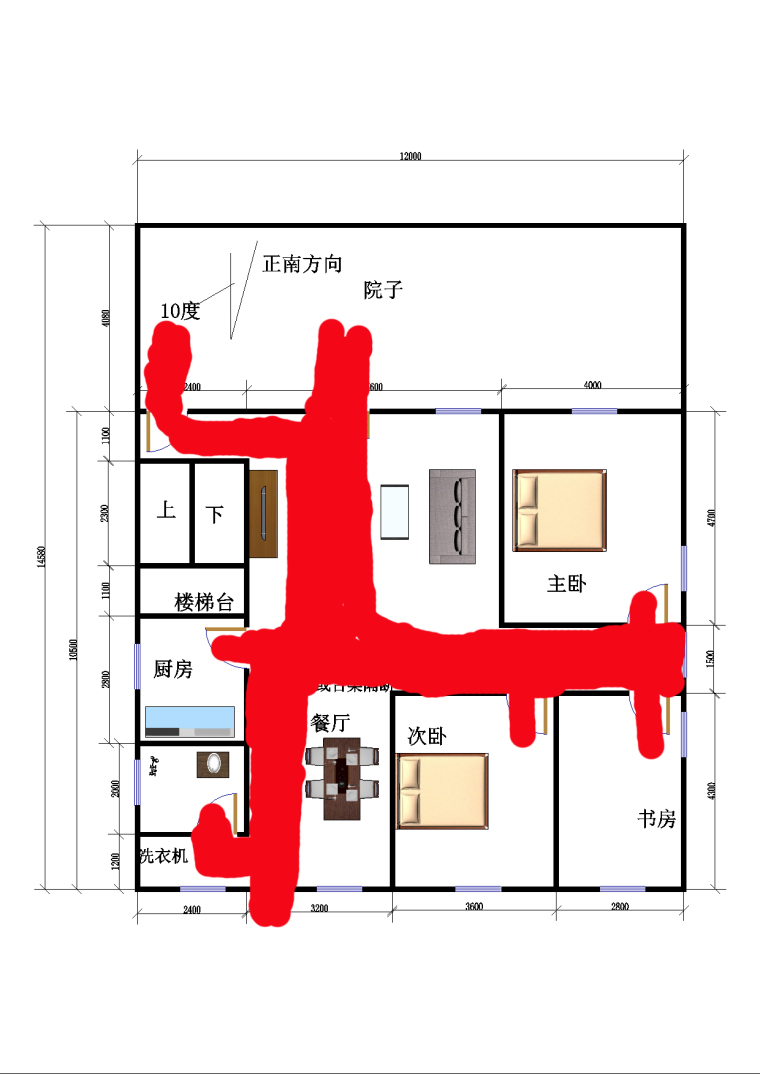 自己设计的平面设计图，大家看看不合理的地方吧_1