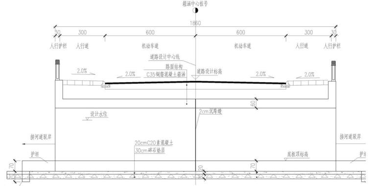 [江苏]市政道路建设项目EPC工程实施性施工组织设计（189页）-箱涵横断面图