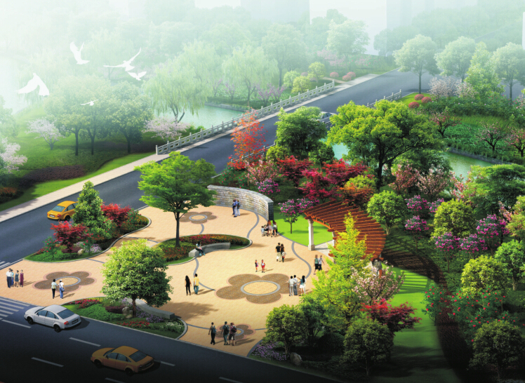 景观走廊设计资料下载-[江苏]张家港滨河绿地景观改造方案设计