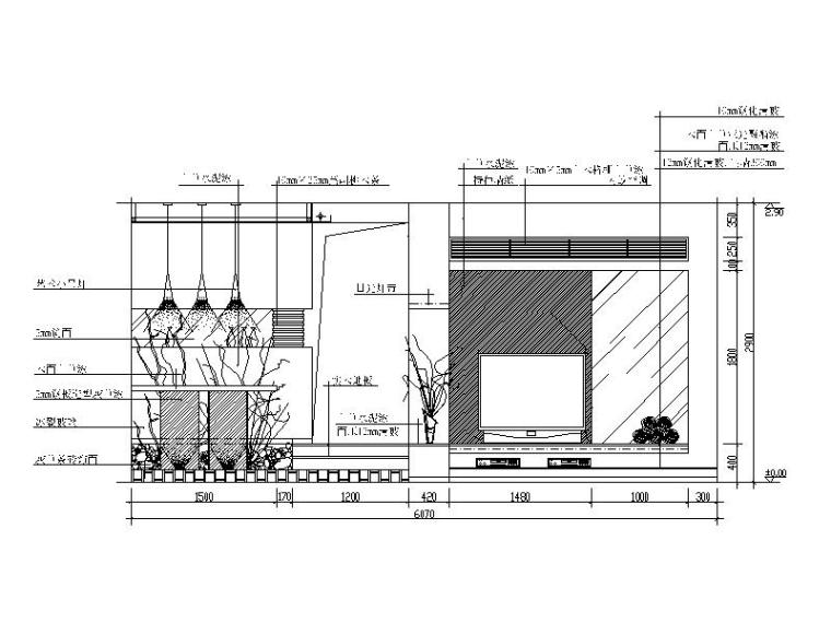 CAD电视背景墙详图-电视背景墙详图