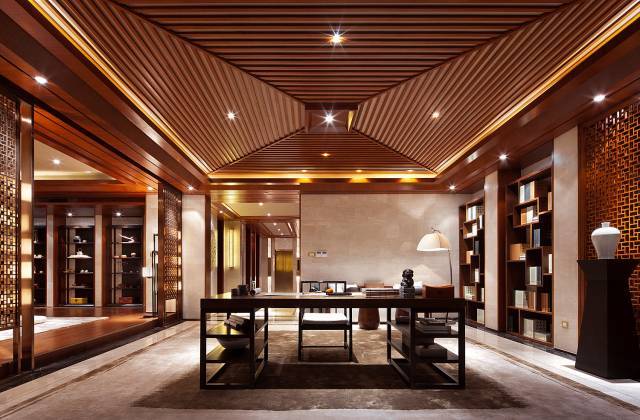 室外小茶室资料下载-40款新中式书房+茶室设计，精妙绝伦