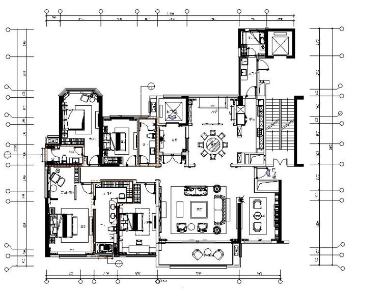 古典调高室内住宅资料下载-[广东]古典邂逅现代的高端住宅室内设计施工图（含实景图）