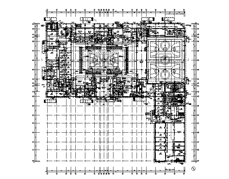 [天津]大学新建L形综合体育馆全套施工图201-一层建筑平面图