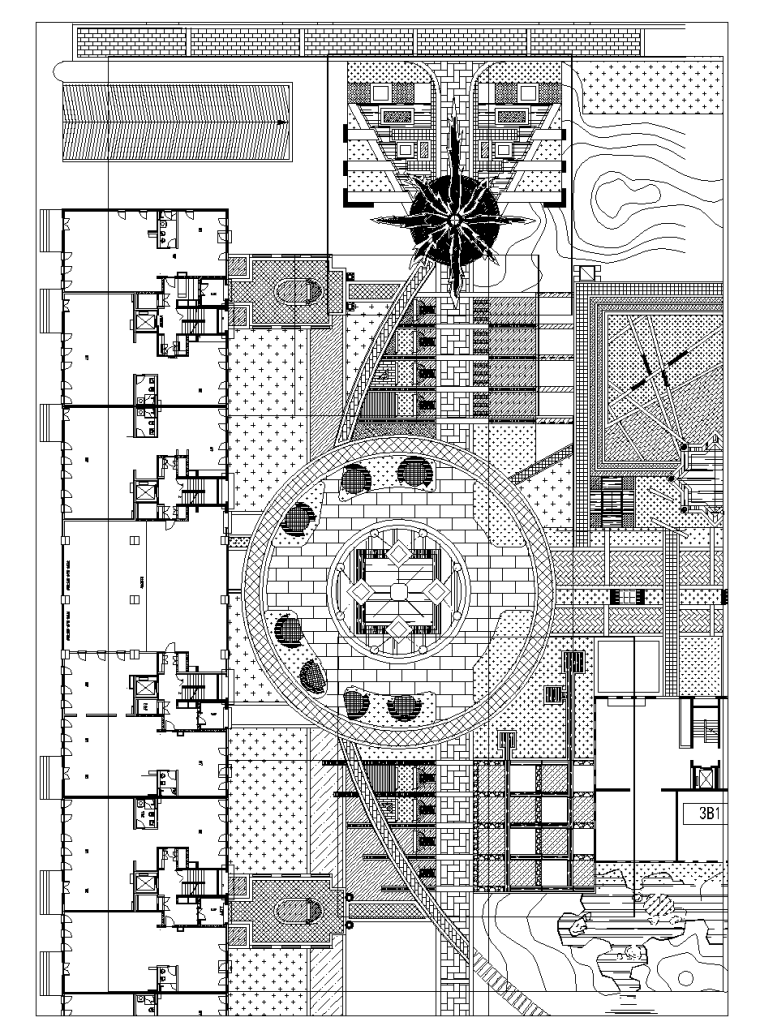 [江苏]南京朗诗国际商业街区全套景观设计CAD施工图-2 街区广场平面图