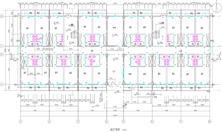 宿舍楼四层职工设计（计算书，建筑图、结构图纸全套）_1