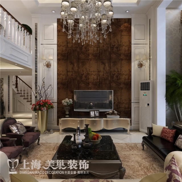 卫浴店面装修资料下载-卢浮公馆复式189平简欧风格装修效果图慵懒无忧