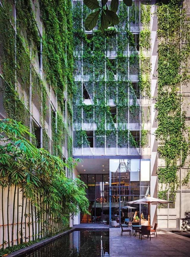 药用植物园资料下载-三角模块垂直花园“城市绿洲”