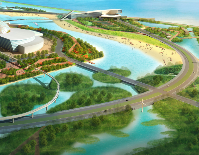 景区景观概念性规划文本资料下载-[上海]蓝色港湾旅游区概念性景观规划设计