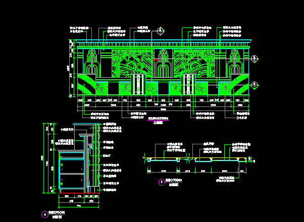 公司前台背景墙CAD资料下载-宾馆前台大样图（图纸齐全，推荐参考)