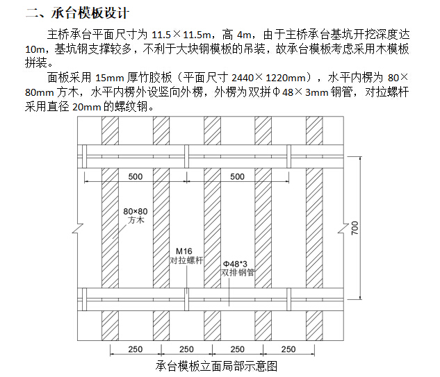 承台模板受力验算-承台模板设计