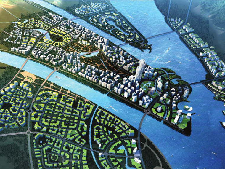 水街概念性规划设计方案资料下载-[广州]SOM南沙新区总体概念规划设计方案文本