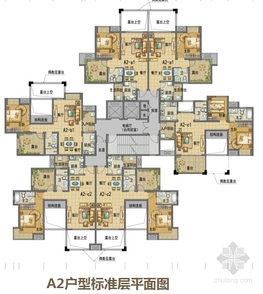 [成都]新古典超高层住宅及高层loft建筑设计方案文本-超高层住宅及高层loft平面图