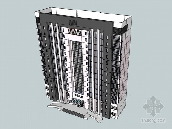 现代大厦支护设计资料下载-现代大厦SketchUp模型下载