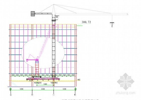名企编制建筑工程塔吊拆除施工方案（优秀方案申报）-TC6517平臂式塔吊工作状况屋顶工况 