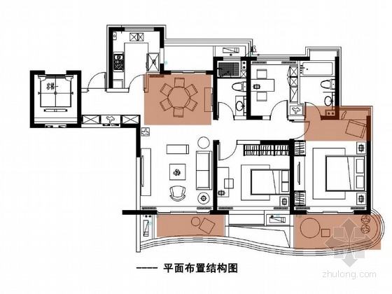 三室两厅两卫的样板间资料下载-[湖州]精装修卡地亚风情三室两厅样板房软装设计方案