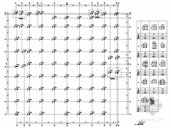 [浙江]二层框架结构学生食堂结构施工图-柱定位图(二) 