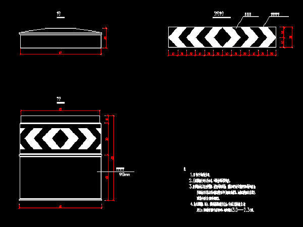 交通大样图cad资料下载-防撞桶大样图CAD