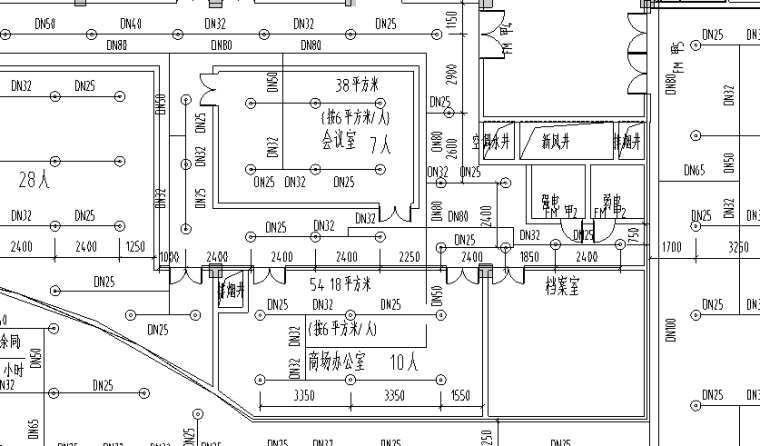 气体灭火器喷头图集资料下载-某市场消防水平面图