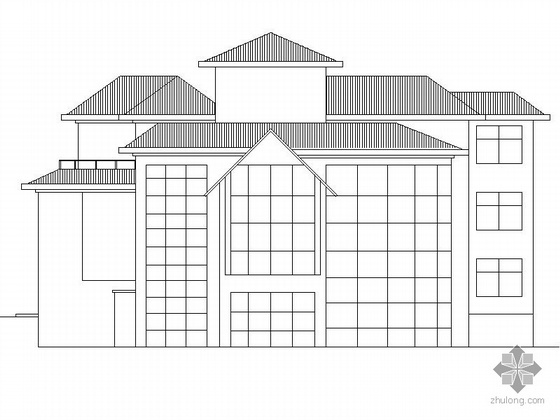 庭院式二层建筑效果图资料下载-某二层别墅建筑方案（含效果图）