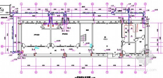 [湖南]学校维修改造工程量清单计价实例及招标文件（附图纸）-给排水平面图 