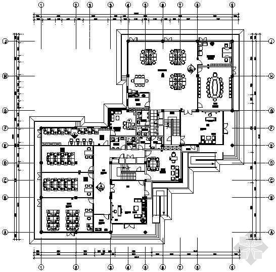 三层综合办公楼平面资料下载-某三层综合办公楼CAD装修图