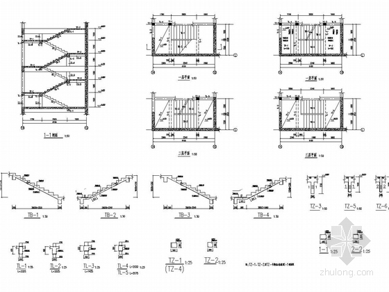 [陕西]33层剪力墙住宅结构施工图（筏形基础）-楼梯图