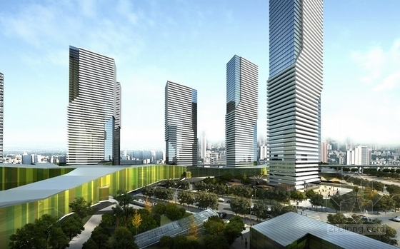 [武汉]绿色生态滨江地块景观概念规划设计方案-内廷效果图