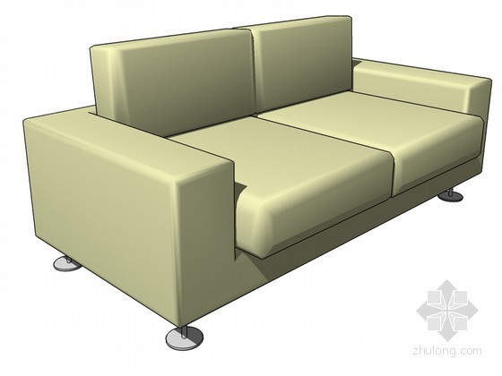 su沙发模型下载资料下载-双人沙发SketchUp模型下载