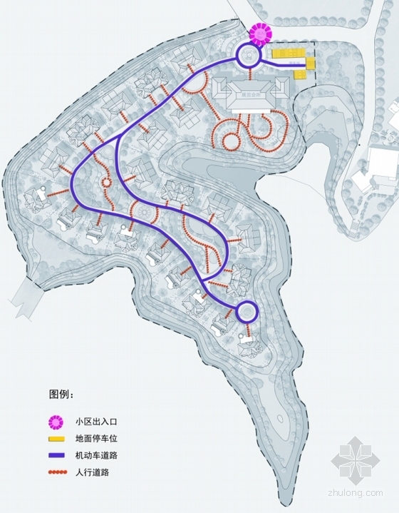 [湖北]3层原生态高档别墅旅游度假区规划设计方案文本（含CAD）-3层原生态高档别墅旅游度假区规划分析图