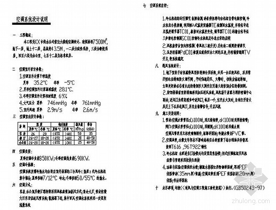 风冷热泵中央空调中央热水资料下载-某供水公司营业大楼中央空调设计图纸