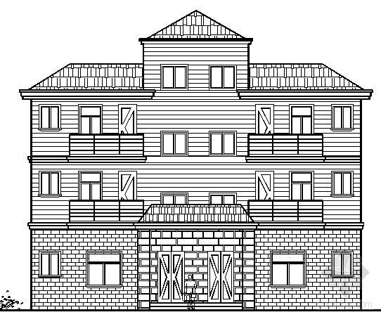 三层合院住宅方案图资料下载-[福建]某三层别墅建筑方案图