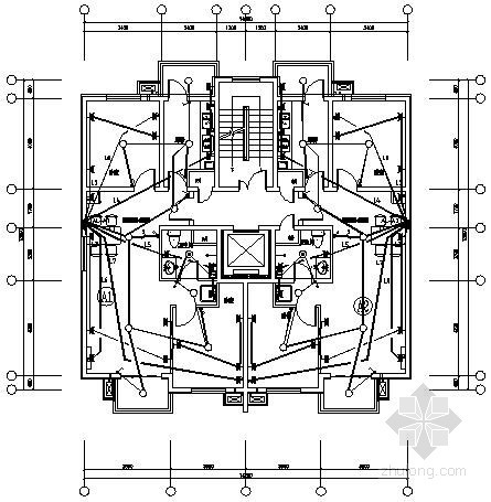 小区十八层住宅楼电气施工平面图- 