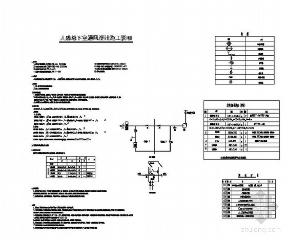 地下室人防通风施工方案资料下载-某地下室人防通风图